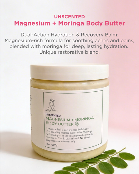Bergamot Magnesium + Moringa Whipped Body Butter – Muscle Recovery & Deep Hydration