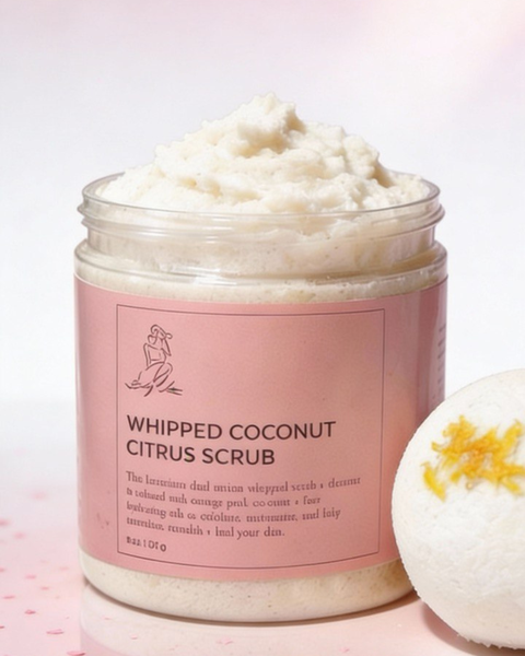 Handcrafted Whipped Coconut Citrus Sugar Scrub 4 oz