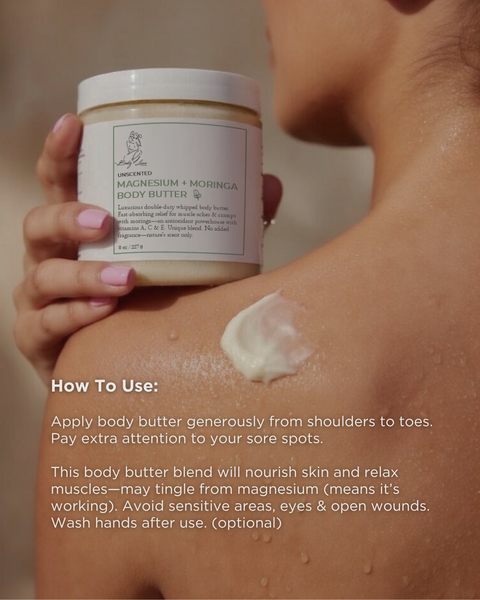 Bergamot Magnesium + Moringa Whipped Body Butter – Muscle Recovery & Deep Hydration