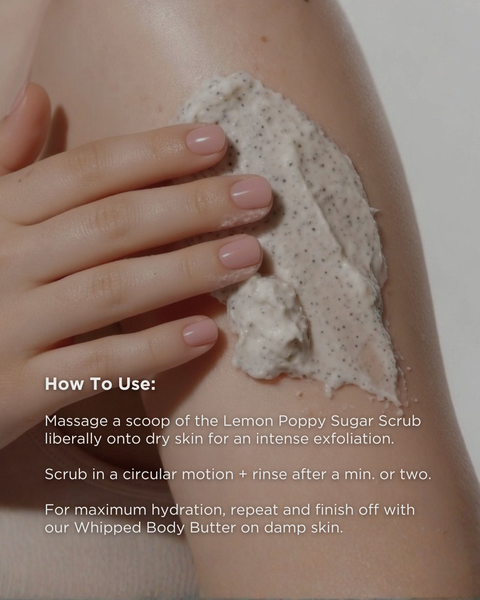 Handcrafted Lemon Poppy Sugar Scrub – Fresh Exfoliation & Brightening Glow