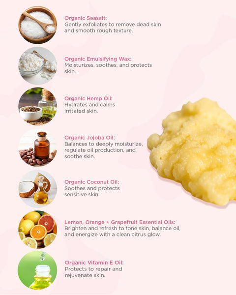 Handcrafted Energy Rush Citrus Sea Salt Scrub 4 oz