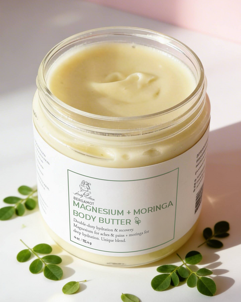 Bergamot Magnesium + Moringa Whipped Body Butter – Muscle Recovery & Deep Hydration