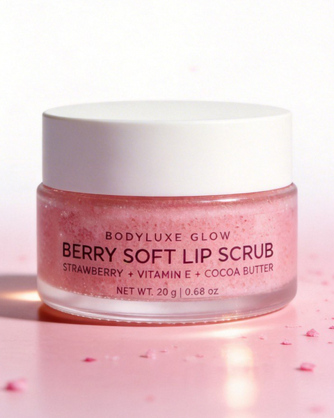 Berry Soft Lip Scrub – All Natural Strawberry Sugar Exfoliator with Cocoa Butter & Vitamin E