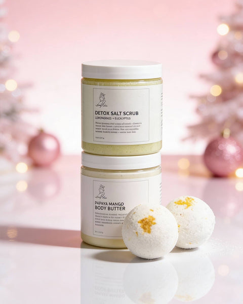 Detox Sea Salt Scrub & Papaya Mango Body Butter Gift Set