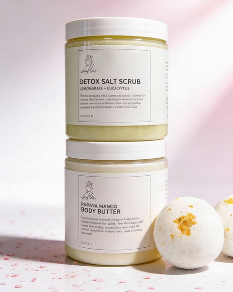 Detox Sea Salt Scrub & Papaya Mango Body Butter Gift Set