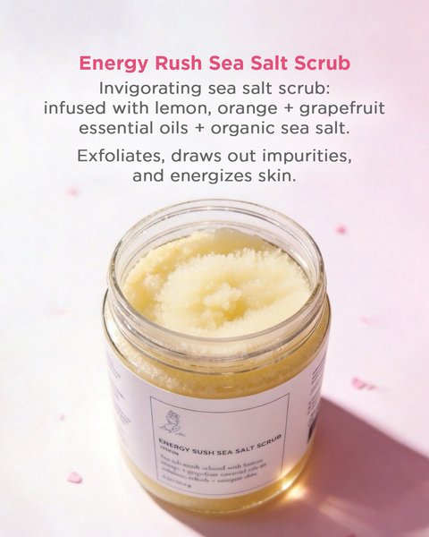 Handcrafted Energy Rush Citrus Sea Salt Scrub 4 oz