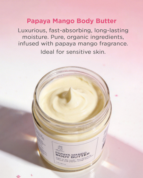 Papaya Mango Whipped Body Butter – All Natural Eczema Relief 4 oz