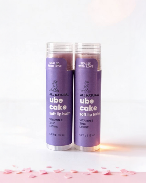 Ube Cake Soft Lip Balm Duo (2-Pack) – All Natural Hydrating Limited Edition Lip Balm with Mango Butter, Vitamin E, Zinc & Lysine
