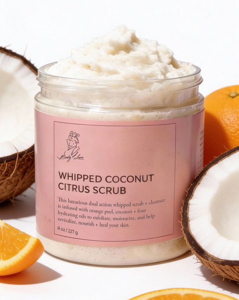 Handcrafted Whipped Coconut Citrus Sugar Scrub 4 oz