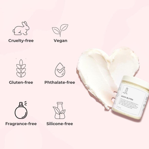 Unscented Whipped Body Butter, All-Natural Eczema Relief + Lemongrass Bath Bomb