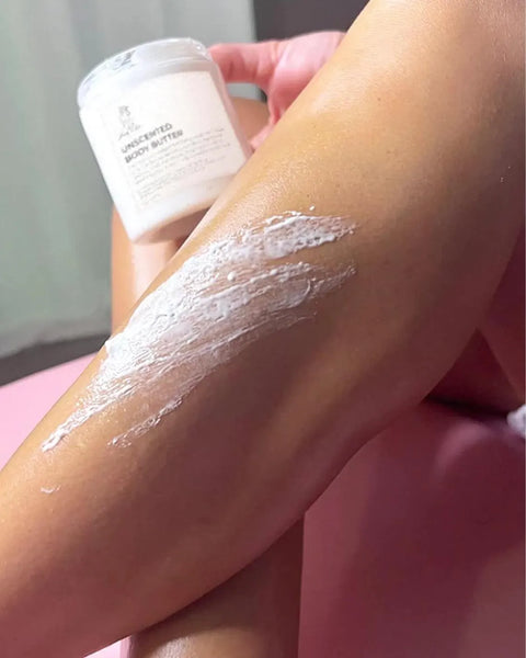 Coconut Citrus Scrub & Unscented Body Butter Set, Natural Skincare + Lemongrass bombs