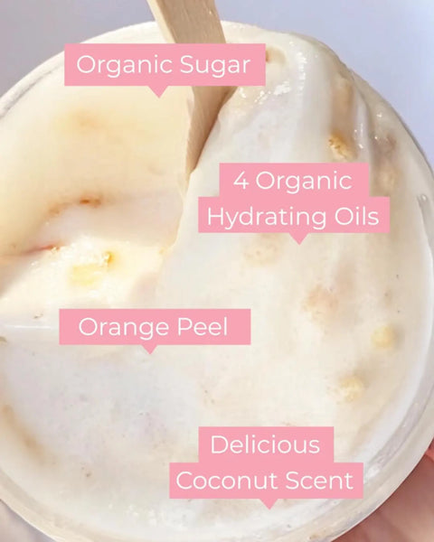 Handcrafted Whipped Coconut Citrus Sugar Scrub + Lemongrass Bath Bomb