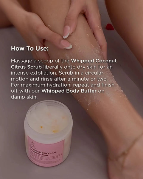 Handcrafted Whipped Coconut Citrus Sugar Scrub + Lemongrass Bath Bomb