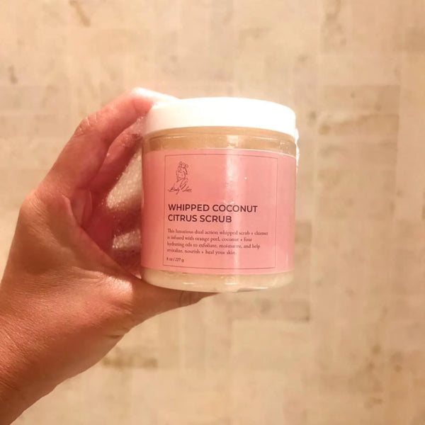 Handcrafted Whipped Coconut Citrus Sugar Scrub + Lemongrass Bath Bomb